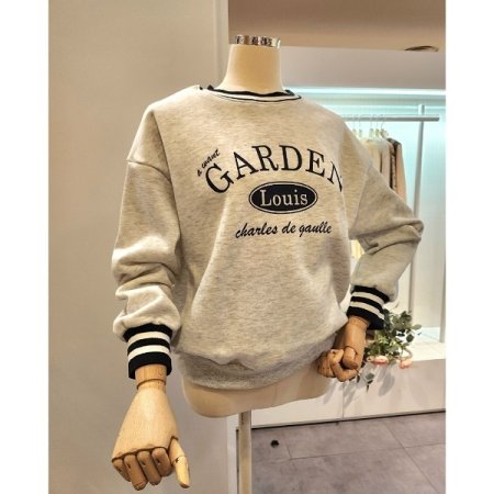 레터링 배색 기모 맨투맨티셔츠