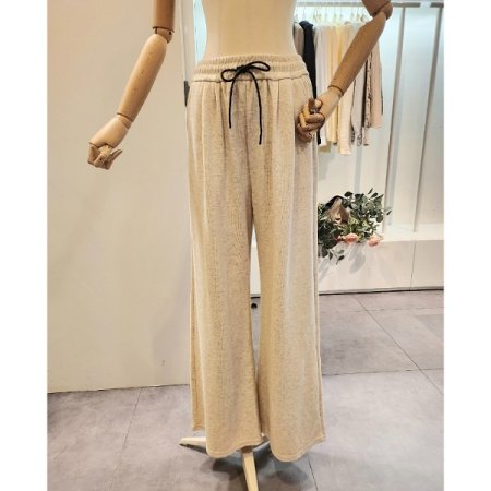 포켓 밴딩 와이드 팬츠