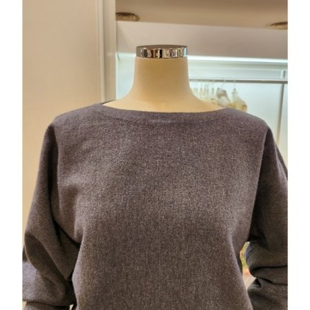 보트넥 퍼프소매 니트