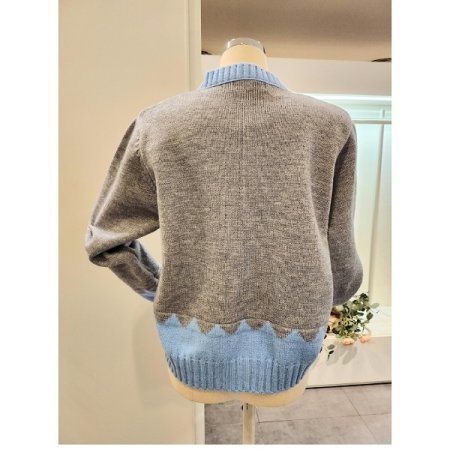 밑단골지 라운드넥 가디건