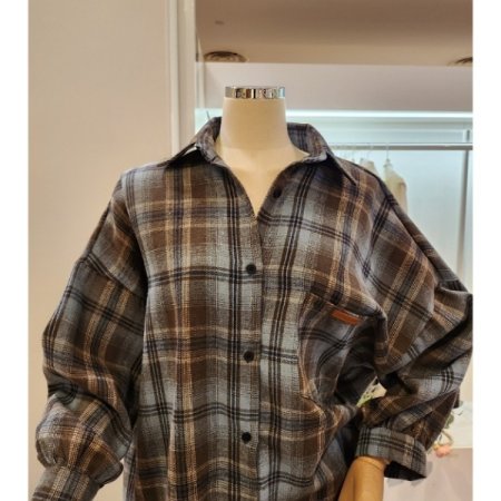 빅포켓 체크 루즈핏 셔츠