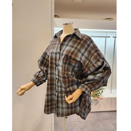 빅포켓 체크 루즈핏 셔츠