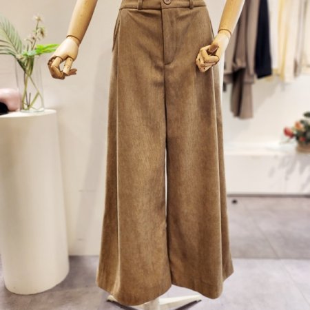 뒷밴딩 코듀로이 통 와이드팬츠