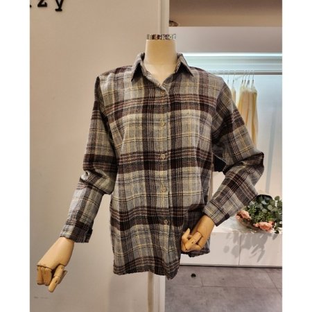 베이직 카라 체크 셔츠