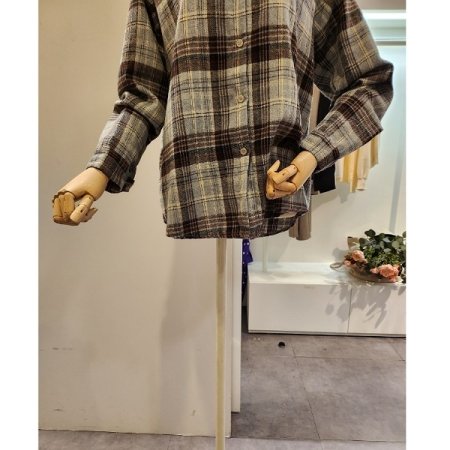 베이직 카라 체크 셔츠