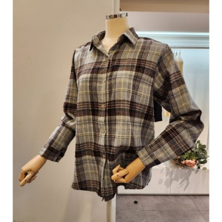베이직 카라 체크 셔츠