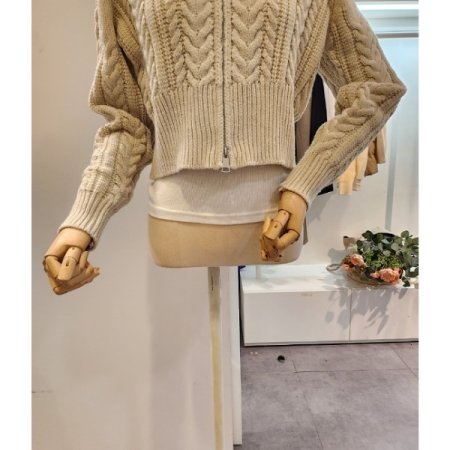 투웨이 짜임 숏 가디건