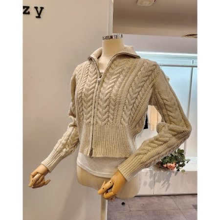 투웨이 짜임 숏 가디건