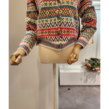 믹스컬러 패턴 가디건