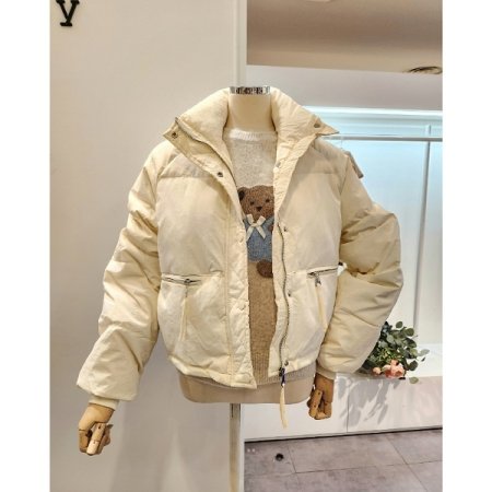 심플 포켓 덕다운 집업 점퍼