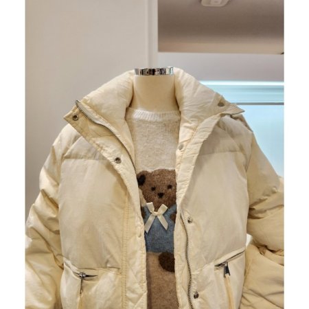 심플 포켓 덕다운 집업 점퍼