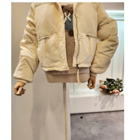 심플 포켓 덕다운 집업 점퍼