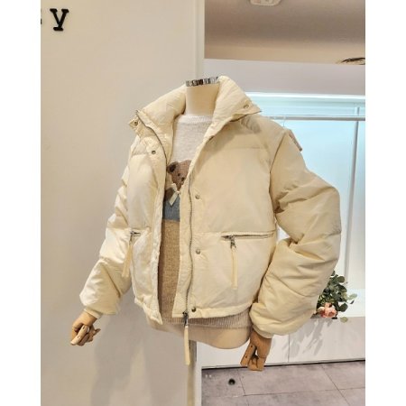 심플 포켓 덕다운 집업 점퍼