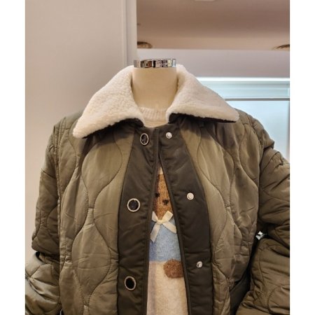 양털카라 퀼팅 패딩점퍼