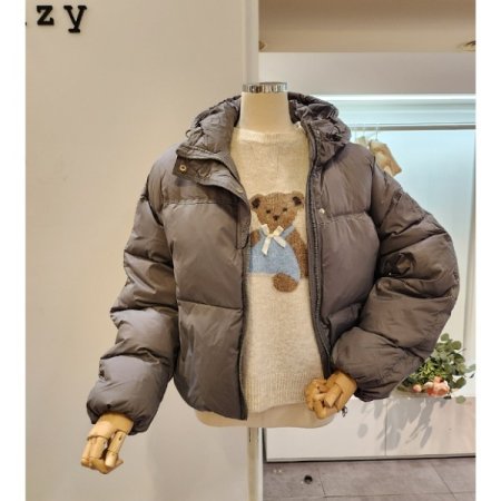 후드넥 덕 다운 패딩 점퍼