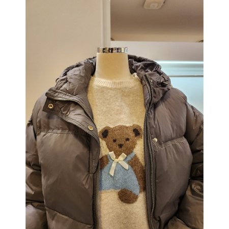 후드넥 덕 다운 패딩 점퍼