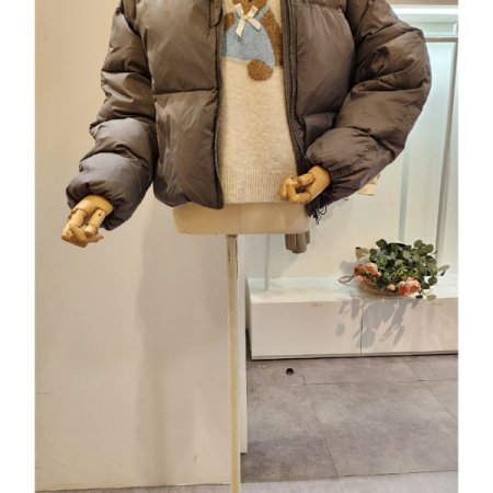 후드넥 덕 다운 패딩 점퍼