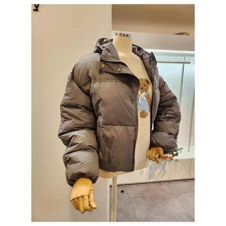 후드넥 덕 다운 패딩 점퍼