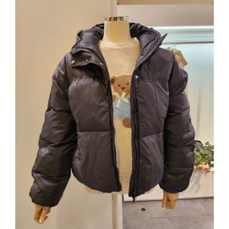 후드넥 덕 다운 패딩 점퍼