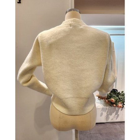 펄 꽈배기 골지 니트