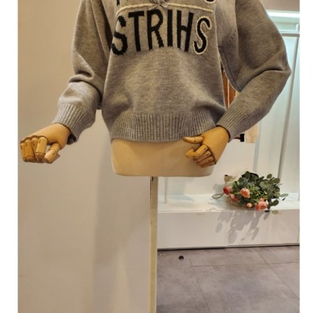 리본 레터링 니트