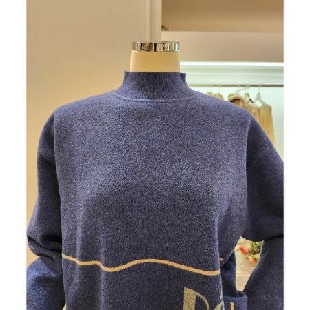 심플 레터링 반목 니트