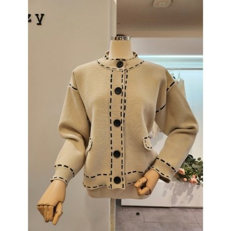 스티치 페이크포켓 가디건