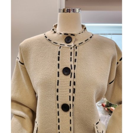 스티치 페이크포켓 가디건