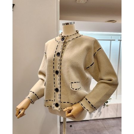 스티치 페이크포켓 가디건