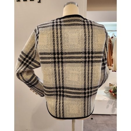 노카라 체크 가디건