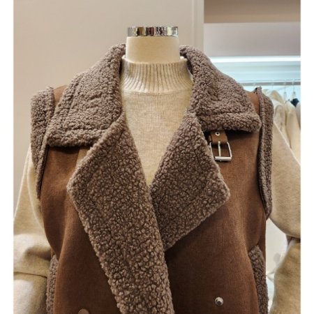 양털 무스탕 조끼