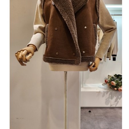 양털 무스탕 조끼