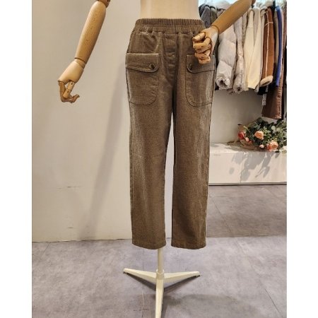 양포켓 배기 일자 팬츠