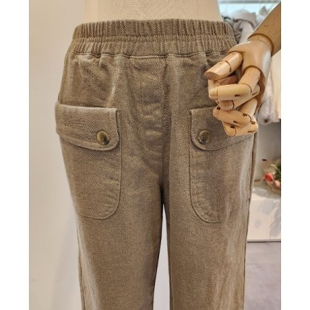 양포켓 배기 일자 팬츠