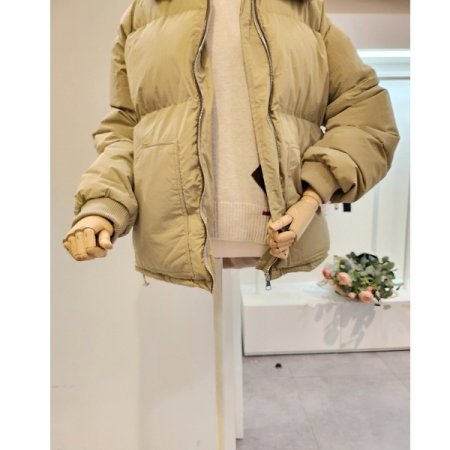 카라 스트링 패딩 점퍼