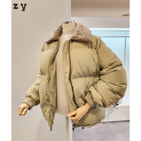 카라 스트링 패딩 점퍼