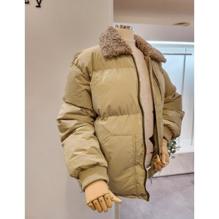 카라 스트링 패딩 점퍼