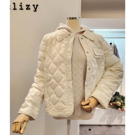 카라 퀼팅 덕다운 점퍼