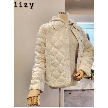 카라 퀼팅 덕다운 점퍼