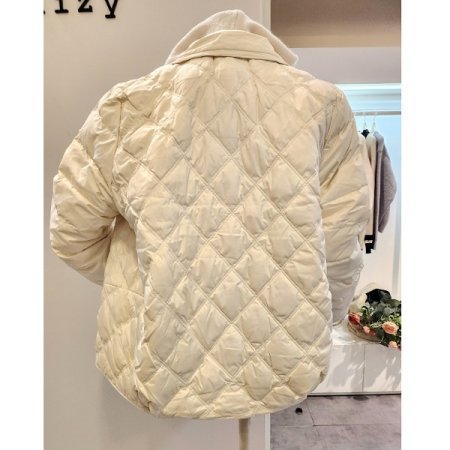 카라 퀼팅 덕다운 점퍼