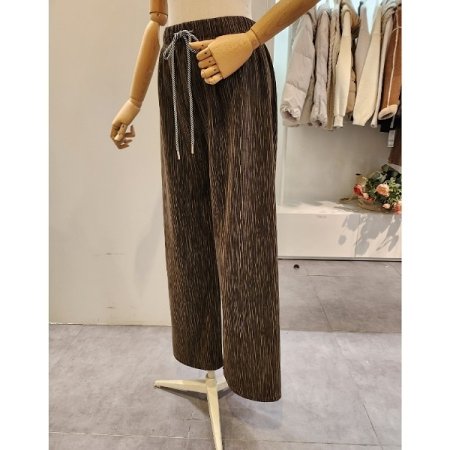 벨벳 밴딩 통 팬츠