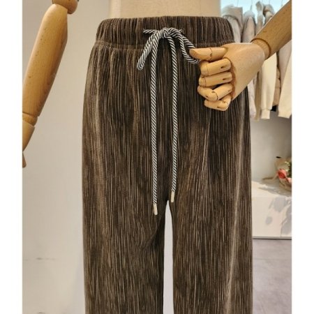 벨벳 밴딩 통 팬츠