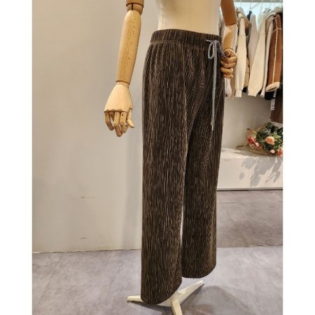 벨벳 밴딩 통 팬츠