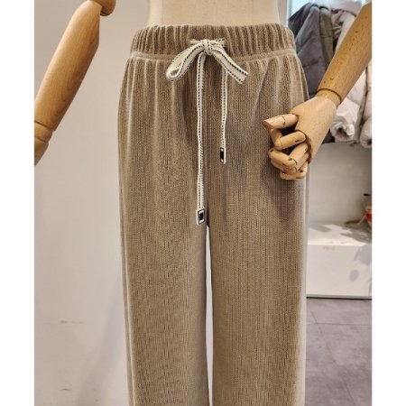 골지 밴딩 통 팬츠