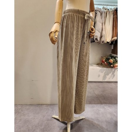 골지 밴딩 통 팬츠