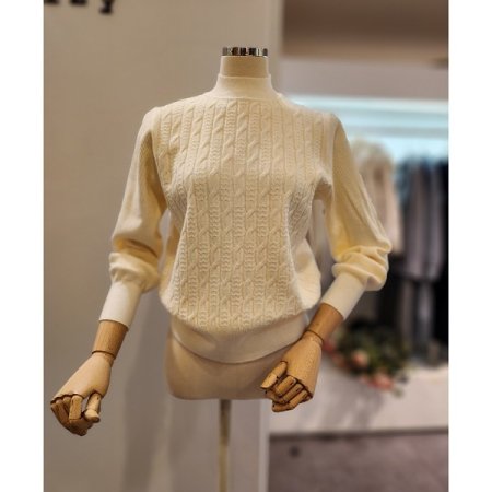 하이넥 심플 짜임 니트