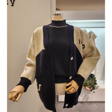 백 스마일 루즈핏 가디건