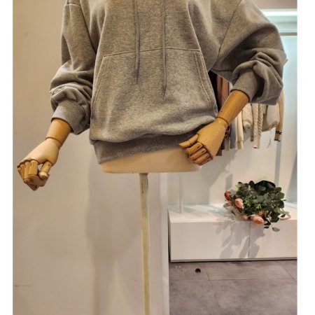 심플 레터링 후드 티셔츠