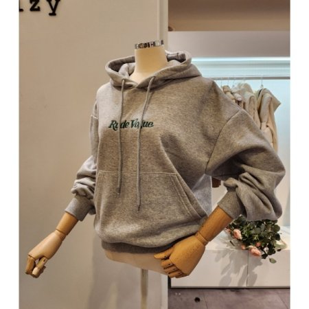 심플 레터링 후드 티셔츠