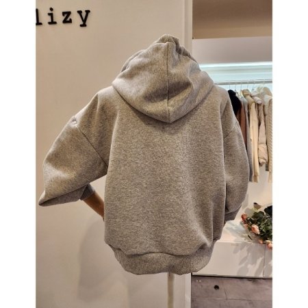 심플 레터링 후드 티셔츠